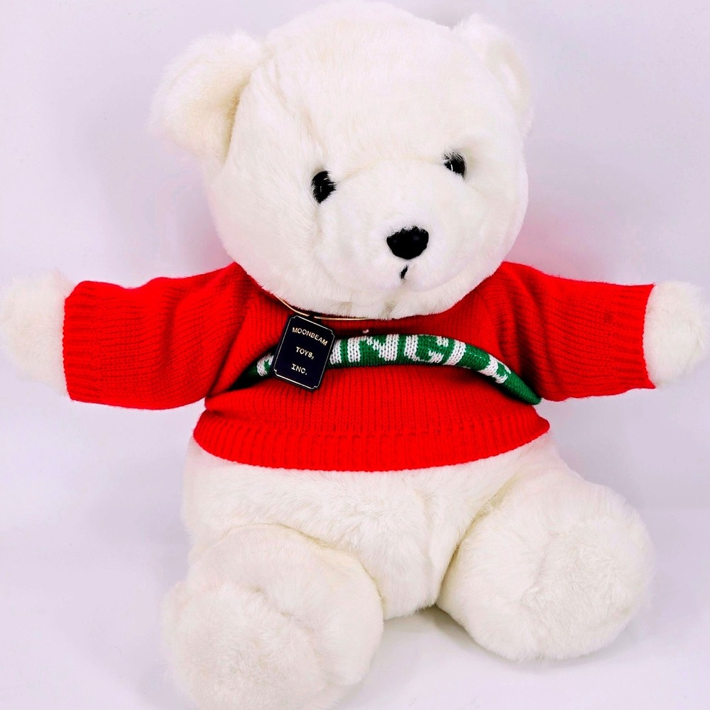 Kringle Bear Moonbeam Toys Red Sweater Vintage 14" Plush Holiday Core